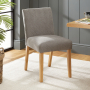 Monty Grey Fabric Dining Chair with Oak Legs