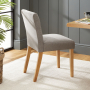 Monty Grey Fabric Dining Chair with Oak Legs