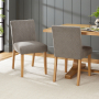 Monty Grey Fabric Dining Chair with Oak Legs