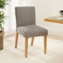 Monty Grey Fabric Dining Chair with Oak Legs