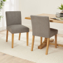 Monty Grey Fabric Dining Chair with Oak Legs