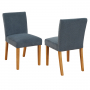 Monty Blue Fabric Dining Chair with Oak Legs