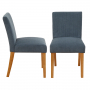 Monty Blue Fabric Dining Chair with Oak Legs