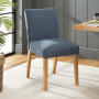 Monty Blue Fabric Dining Chair with Oak Legs