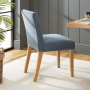 Monty Blue Fabric Dining Chair with Oak Legs