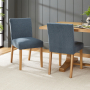 Monty Blue Fabric Dining Chair with Oak Legs