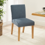 Monty Blue Fabric Dining Chair with Oak Legs