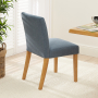 Monty Blue Fabric Dining Chair with Oak Legs