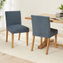 Monty Blue Fabric Dining Chair with Oak Legs