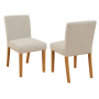 Monty Natural Linen Dining Chair with Oak Legs