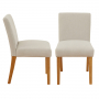 Monty Natural Linen Dining Chair with Oak Legs