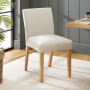 Monty Natural Linen Dining Chair with Oak Legs