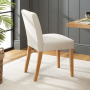 Monty Natural Linen Dining Chair with Oak Legs