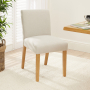 Monty Natural Linen Dining Chair with Oak Legs