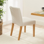 Monty Natural Linen Dining Chair with Oak Legs