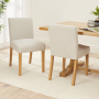 Monty Natural Linen Dining Chair with Oak Legs