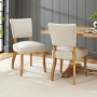 Manor Oak Natural Linen Dining Chair