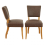 Manor Oak Vintage Brown Leather Dining Chair