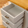 Downton Grey Painted 3 Drawer Bedside Table