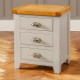 Downton Grey Painted 3 Drawer Bedside Table