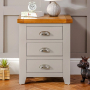 Downton Grey Painted 3 Drawer Bedside Table