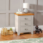 Downton Grey Painted 3 Drawer Bedside Table