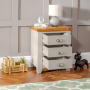 Downton Grey Painted 3 Drawer Bedside Table