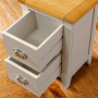 Downton Grey Painted Slim 2 Drawer Bedside Table