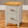 Downton Grey Painted Slim 2 Drawer Bedside Table