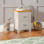 Downton Grey Painted Slim 2 Drawer Bedside Table