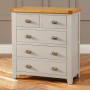 Downton Grey Painted 2 over 3 Drawer Chest of Drawers