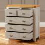 Downton Grey Painted 2 over 3 Drawer Chest of Drawers