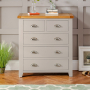 Downton Grey Painted 2 over 3 Drawer Chest of Drawers