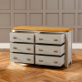 Downton Grey Painted Large Wide 6 Drawer Chest of Drawers