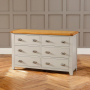 Downton Grey Painted Large Wide 6 Drawer Chest of Drawers