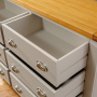 Downton Grey Painted Large Wide 6 Drawer Chest of Drawers