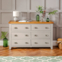 Downton Grey Painted Large Wide 6 Drawer Chest of Drawers