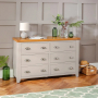 Downton Grey Painted Large Wide 6 Drawer Chest of Drawers