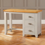 Downton Grey Painted 3 Drawer Pedestal Dressing Table