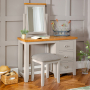 Downton Grey Pedestal Dressing Table Set with Mirror & Stool