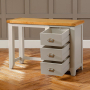 Downton Grey Painted 3 Drawer Pedestal Dressing Table