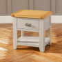 Downton Grey Painted 1 Drawer Lamp Side Table