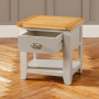 Downton Grey Painted 1 Drawer Lamp Side Table