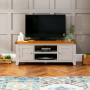 Downton Grey Painted Medium Widescreen TV Unit - Up to 60" TV Size