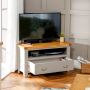 Downton Grey Painted Corner TV Unit with Drawer - Up to 50" TV Size