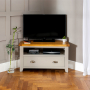 Downton Grey Painted Corner TV Unit with Drawer - Up to 50" TV Size