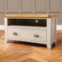 Downton Grey Painted Corner TV Unit with Drawer - Up to 50" TV Size