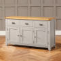 Downton Grey Painted Large 3 Drawer 3 Door Sideboard