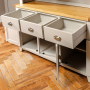 Downton Grey Painted Large Glazed Dresser Sideboard