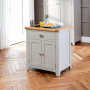 Downton Grey Painted Small Kitchen Island with Granite Top